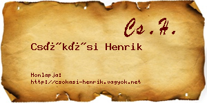 Csókási Henrik névjegykártya