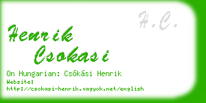 henrik csokasi business card